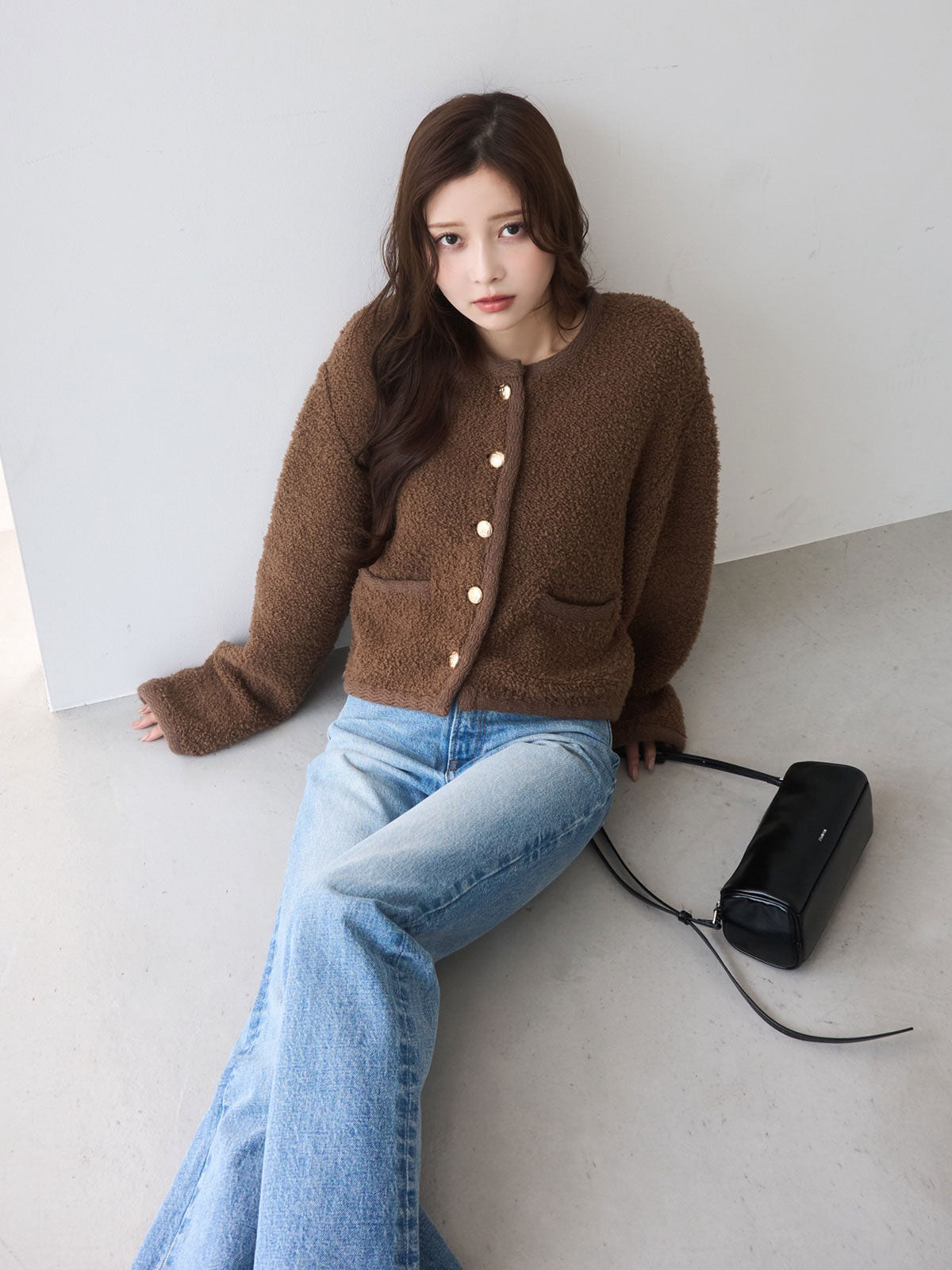 MODEL:160cm／COLOR:BROWN／SIZE:F