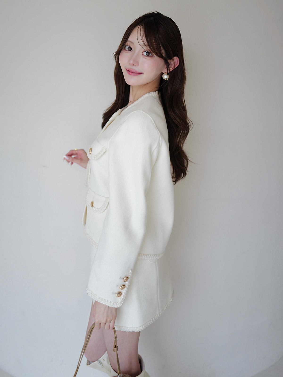 EM GOLD BUTTON WOOL COAT