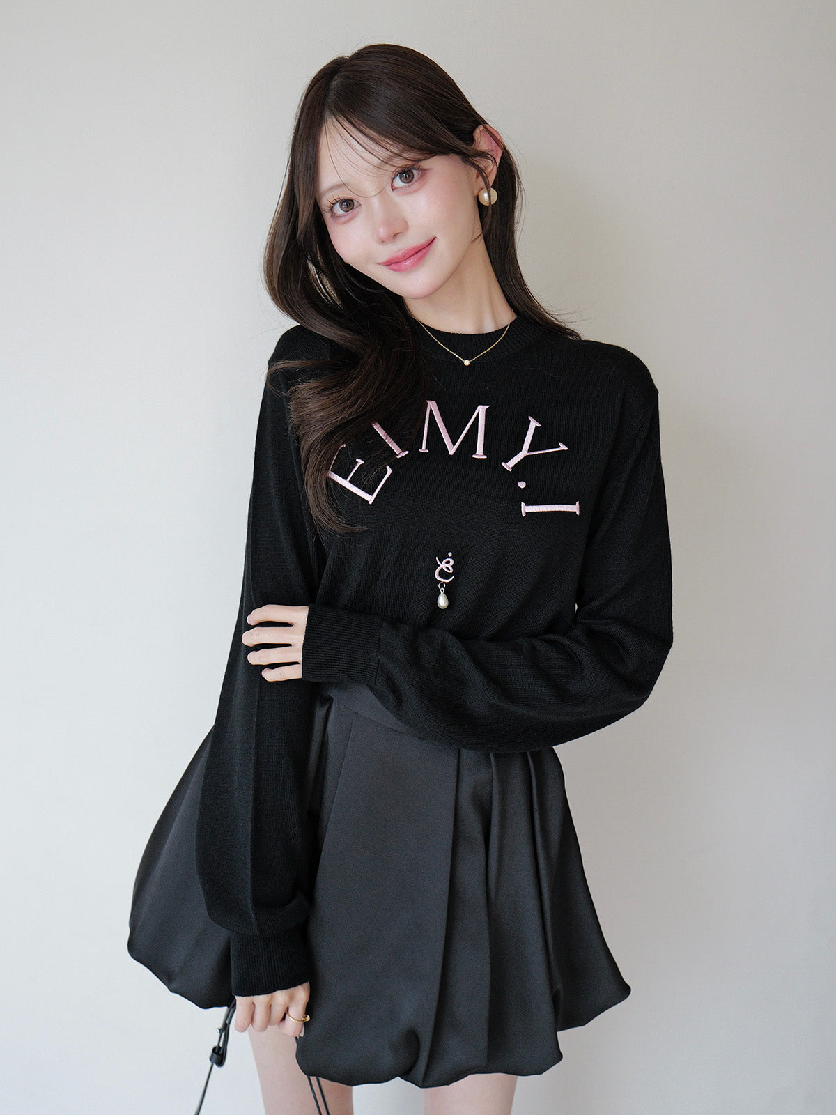 MODEL:163cm／COLOR:BLACK／SIZE:F