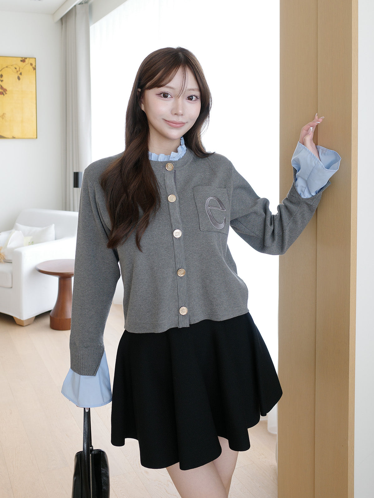 MODEL:160cm／COLOR:GREY／SIZE:F