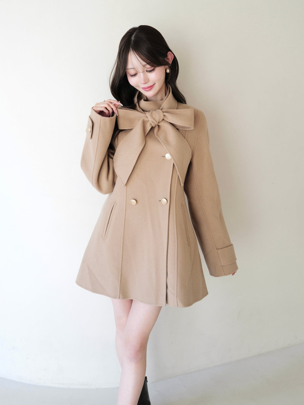 MODEL:163cm／COLOR:BEIGE／SIZE:36(S)