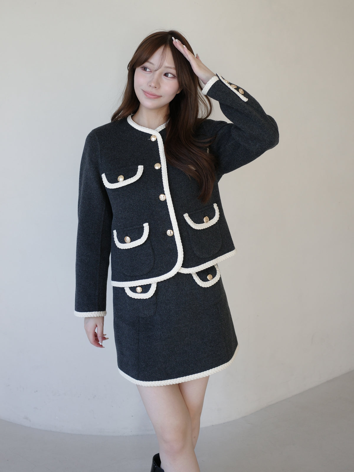 MODEL:160cm／COLOR:GREY／SIZE:36(S)