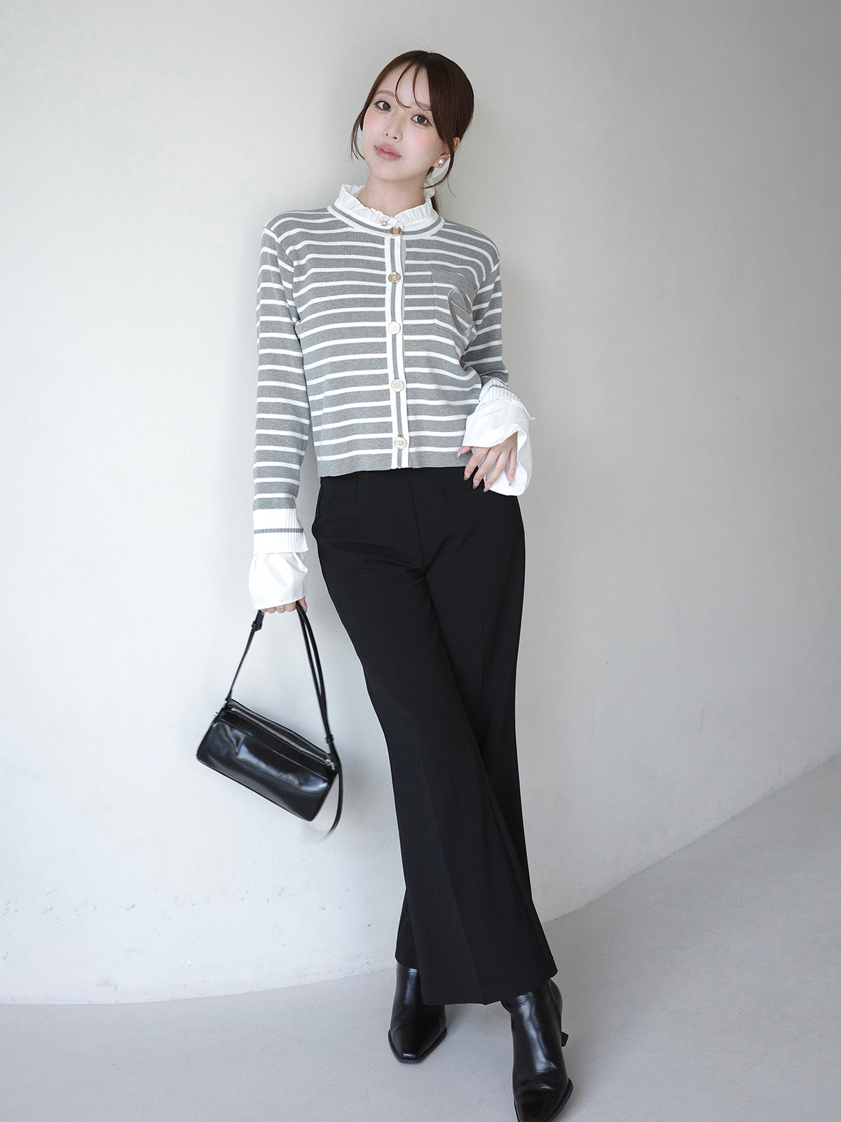 MODEL:161cm／COLOR:BLACK／SIZE:36(S)