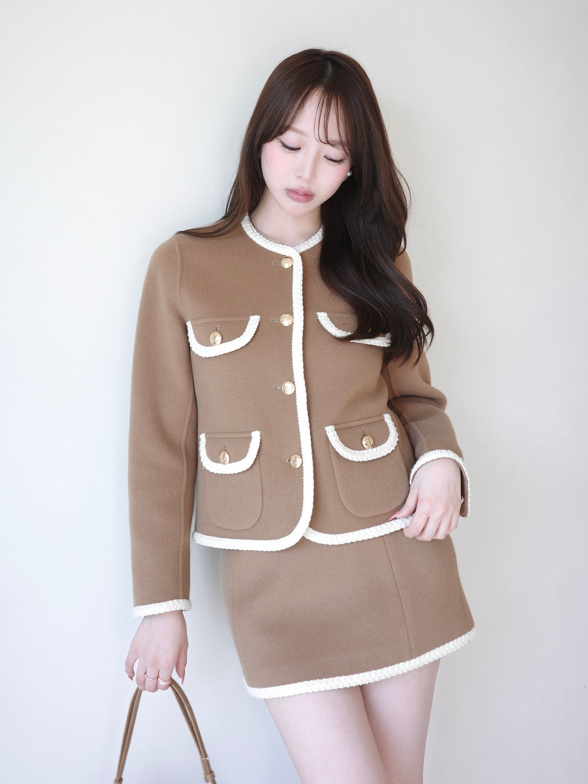 MODEL:161cm／COLOR:BEIGE／SIZE:36(S)
