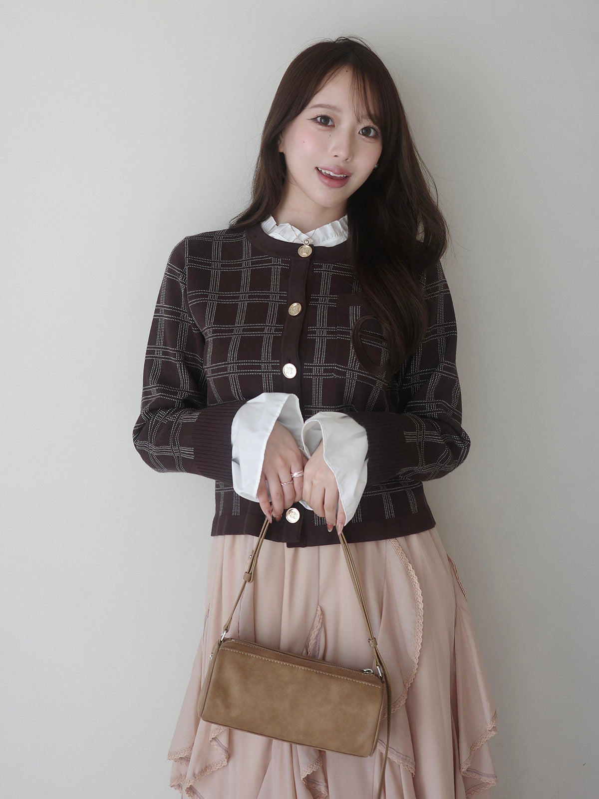 MODEL:161cm／COLOR:BROWN／SIZE:F