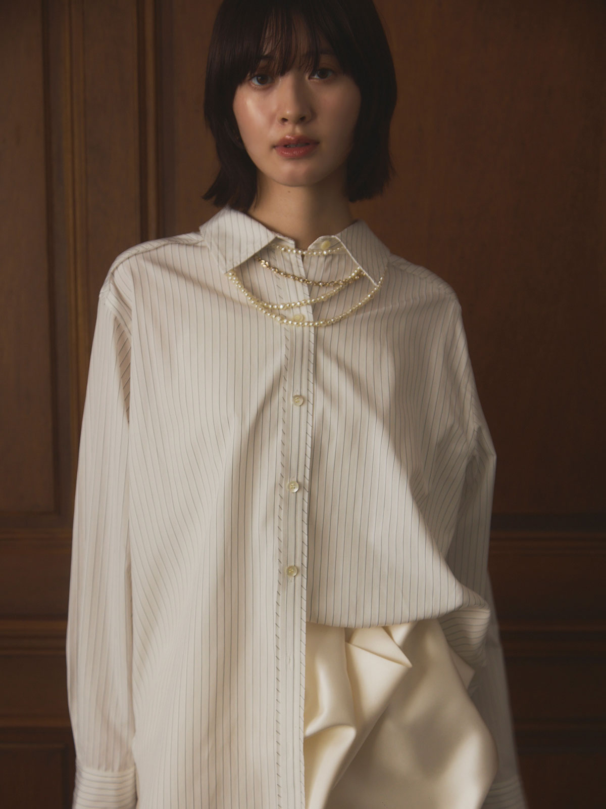 メタルコンビパールネックレス