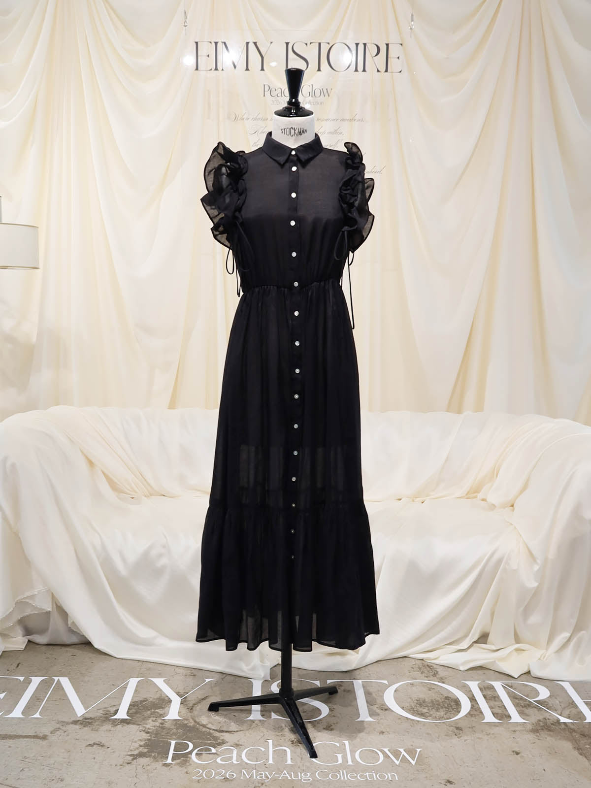 【10周年】フリルスリーブシアーワンピース