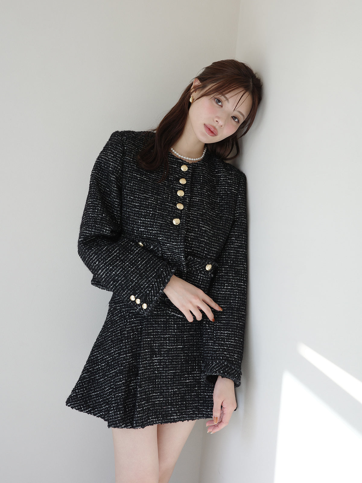 極美品✨ 超希少サイズ　セオリー　ツイード　ノーカラージャケット　大きいサイズ ツイードノーカラージャケット