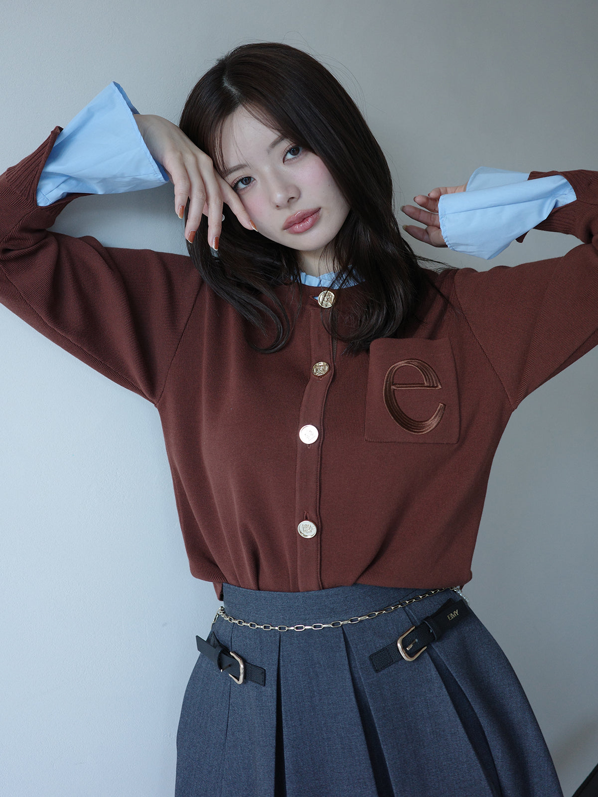 MODEL:165cm／COLOR:BROWN／SIZE:F