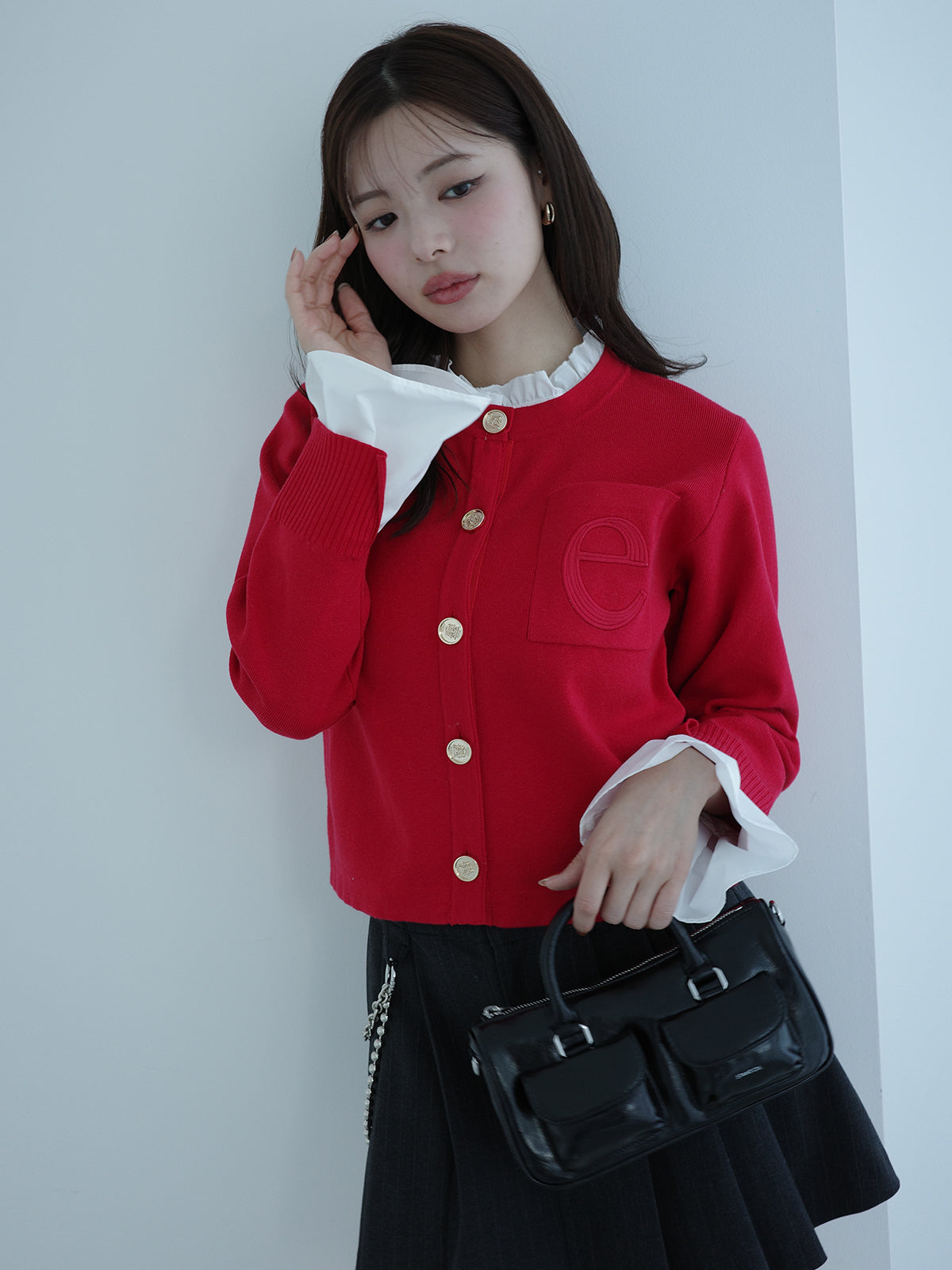 【New Color】Attached collar ニットジャケット