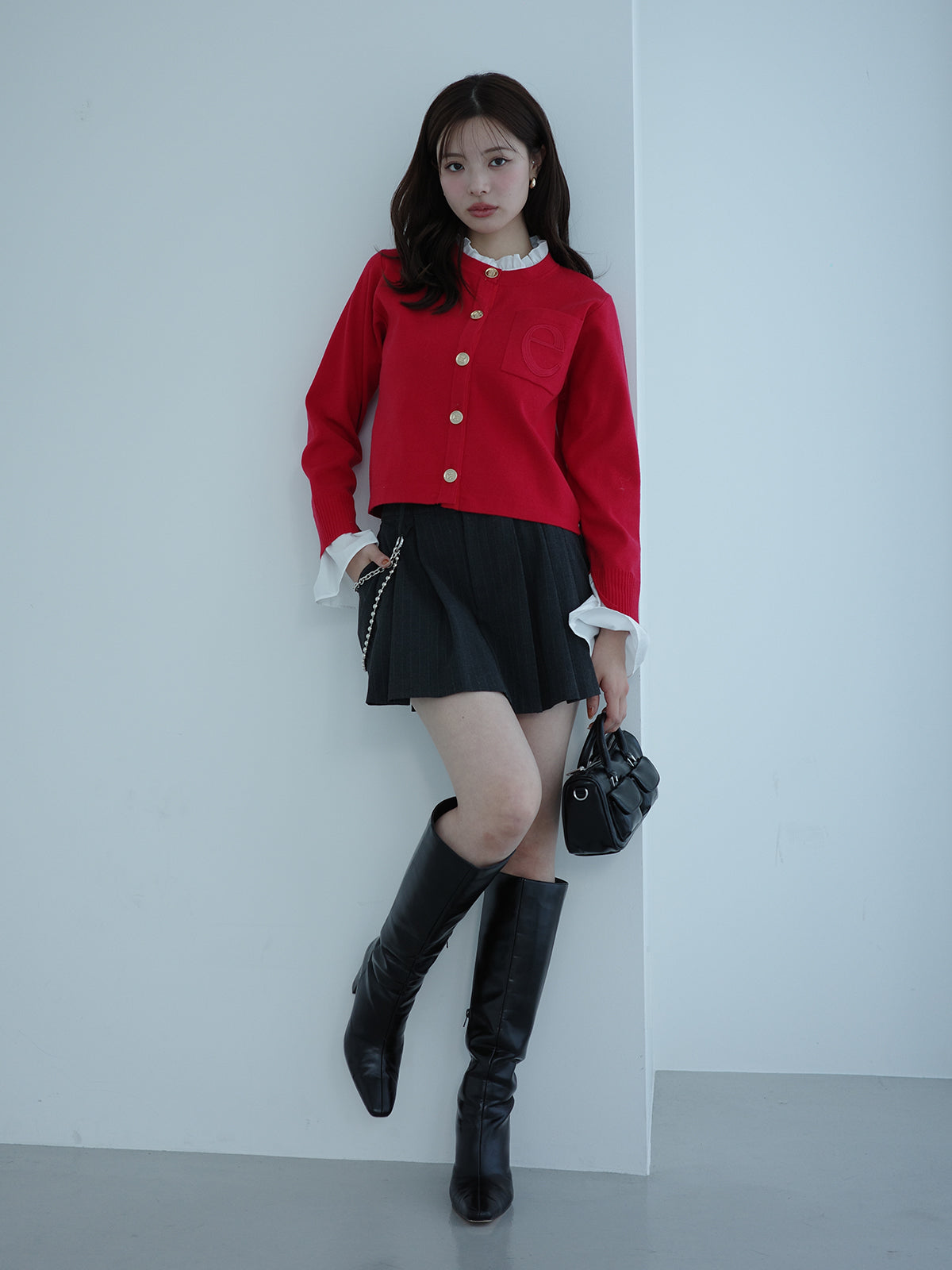 ボックスプリーツミニスカート