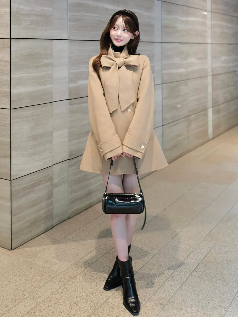 MODEL:163cm／COLOR:BEIGE／SIZE:36(S)