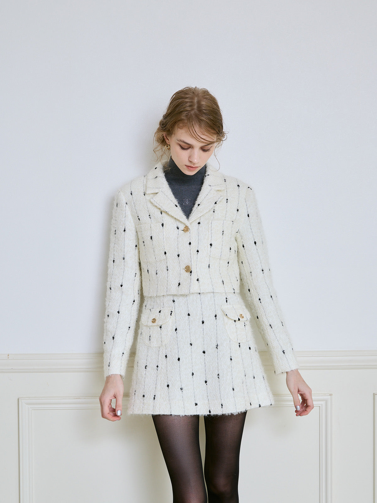 キャンディーツイードミニワンピース