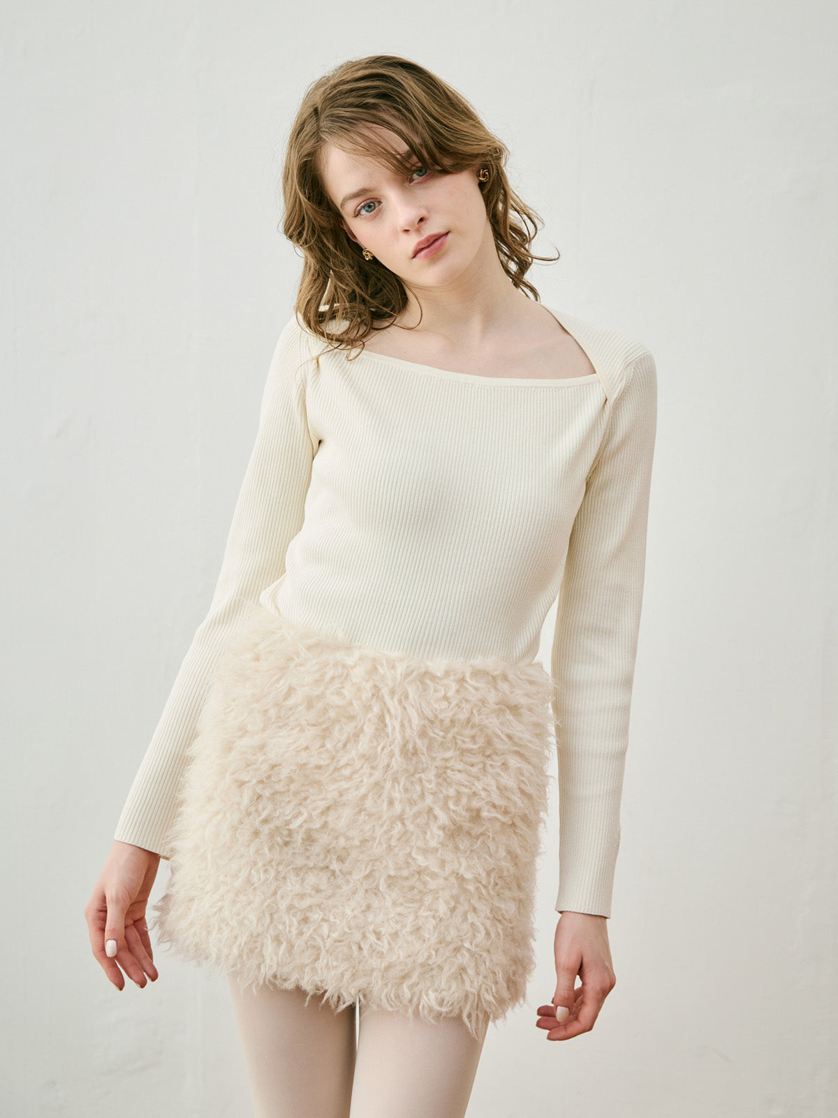 ECOPEL FAUX FUR MINI SKIRT