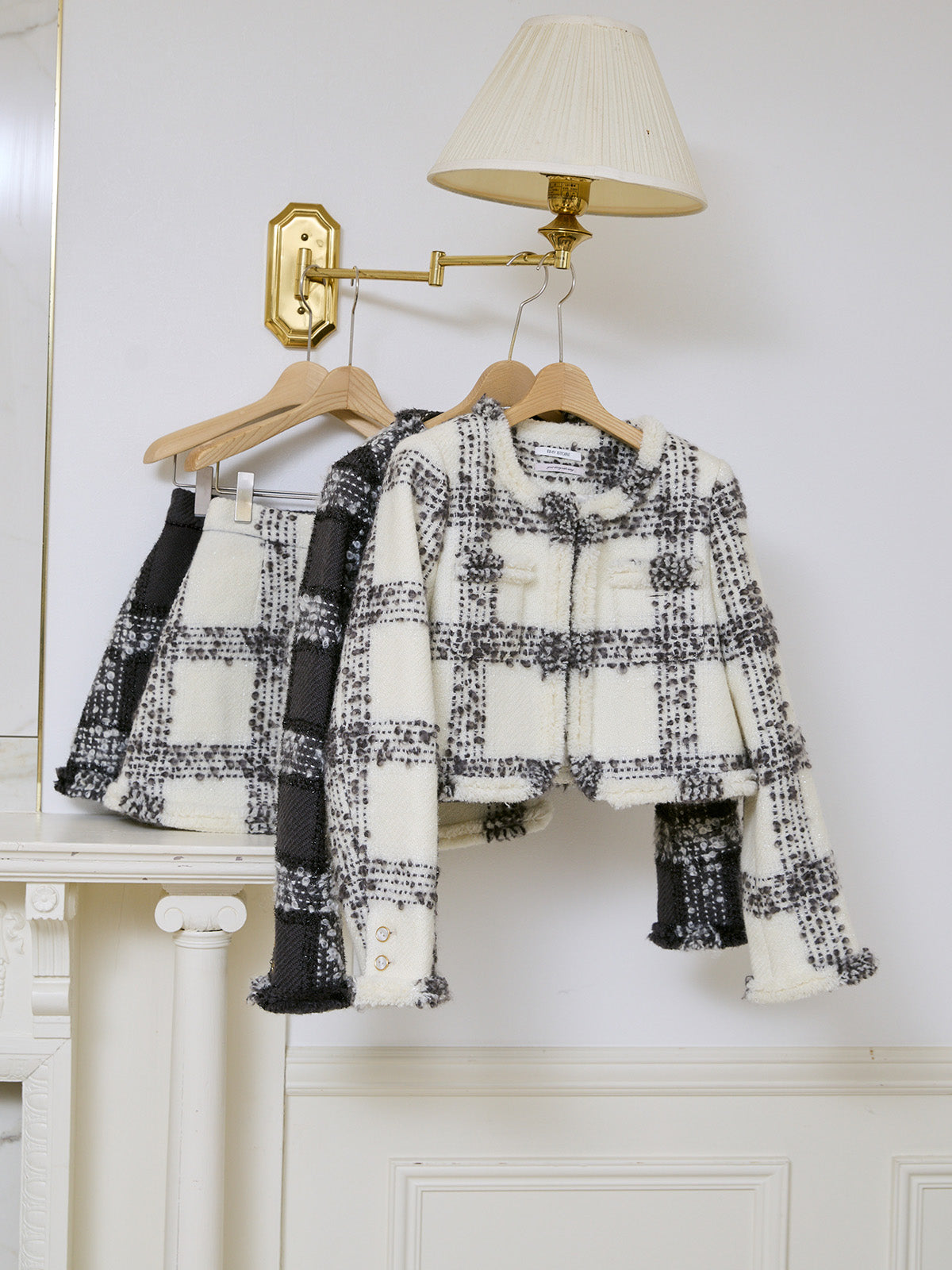 モヘアループチェックツイードジャケット