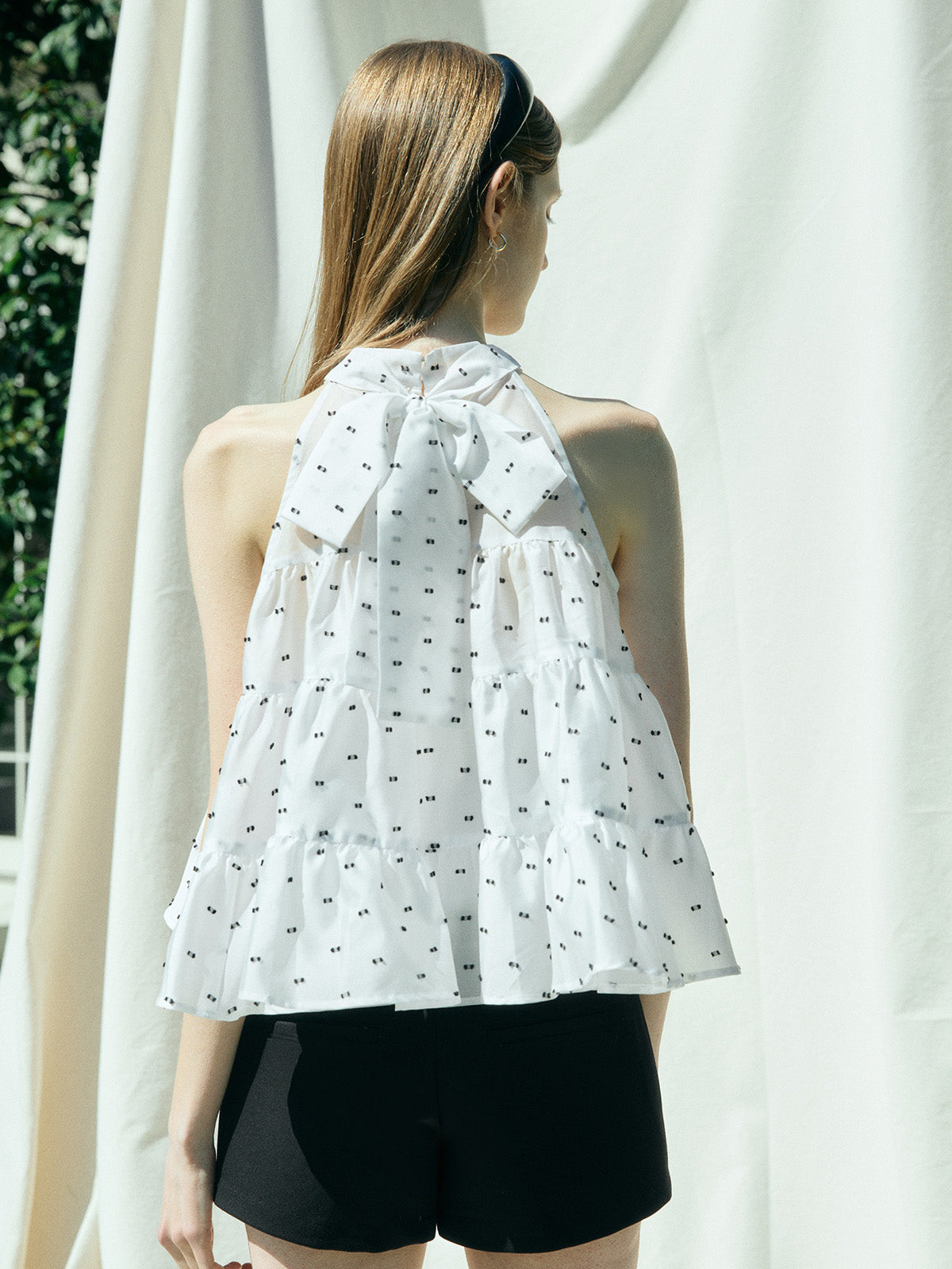 CAMILLE DOT JACQUARD TOP