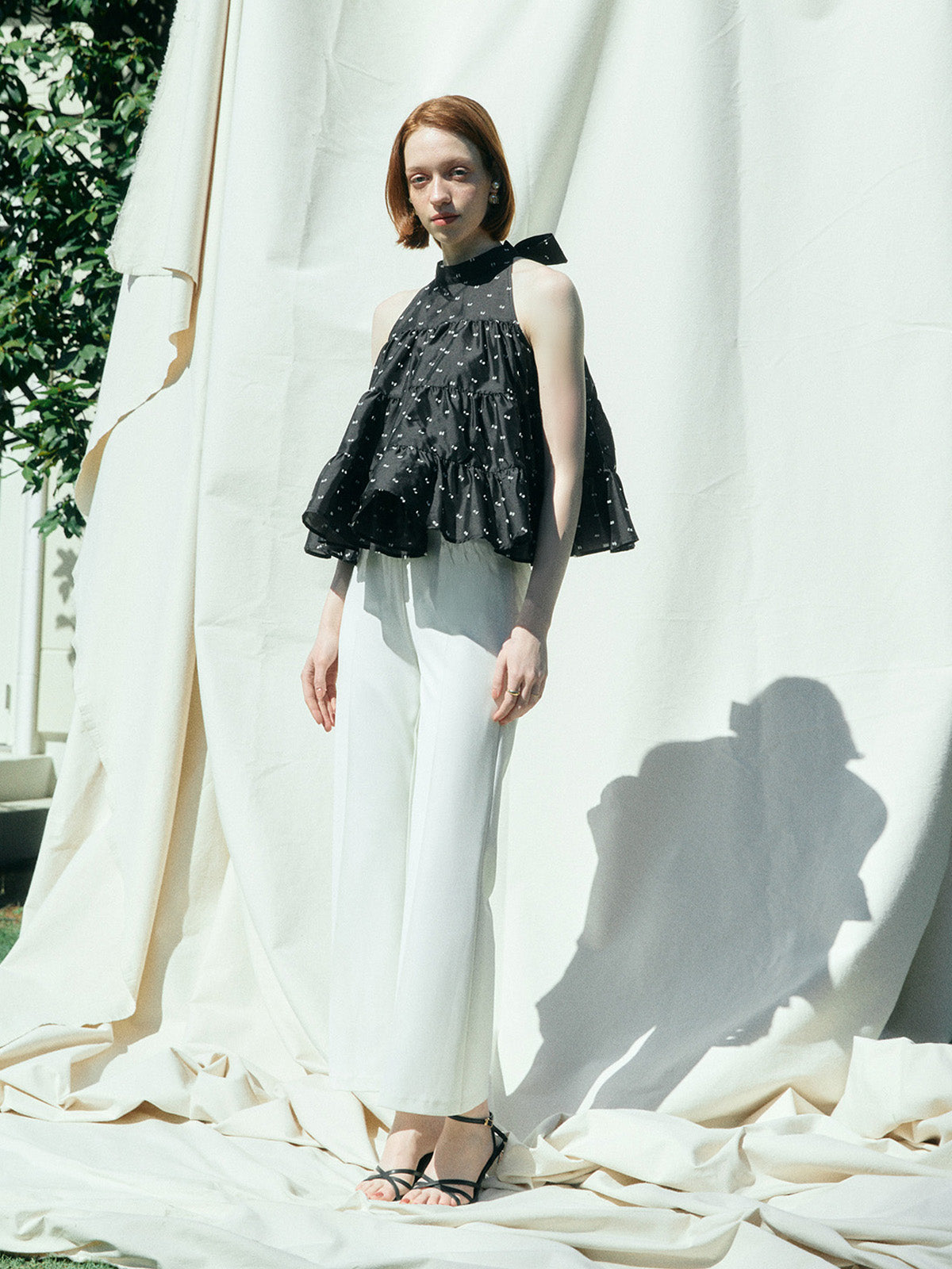 CAMILLE DOT JACQUARD TOP