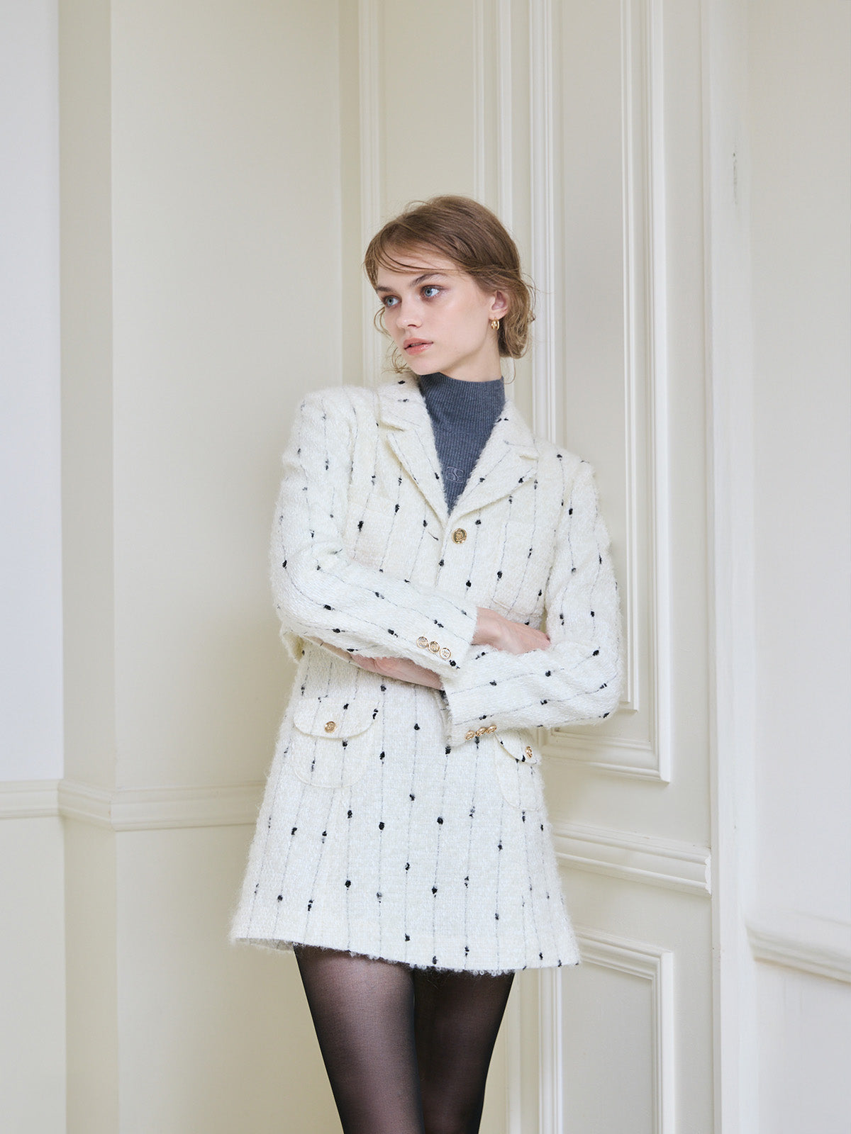 キャンディーツイードミニワンピース