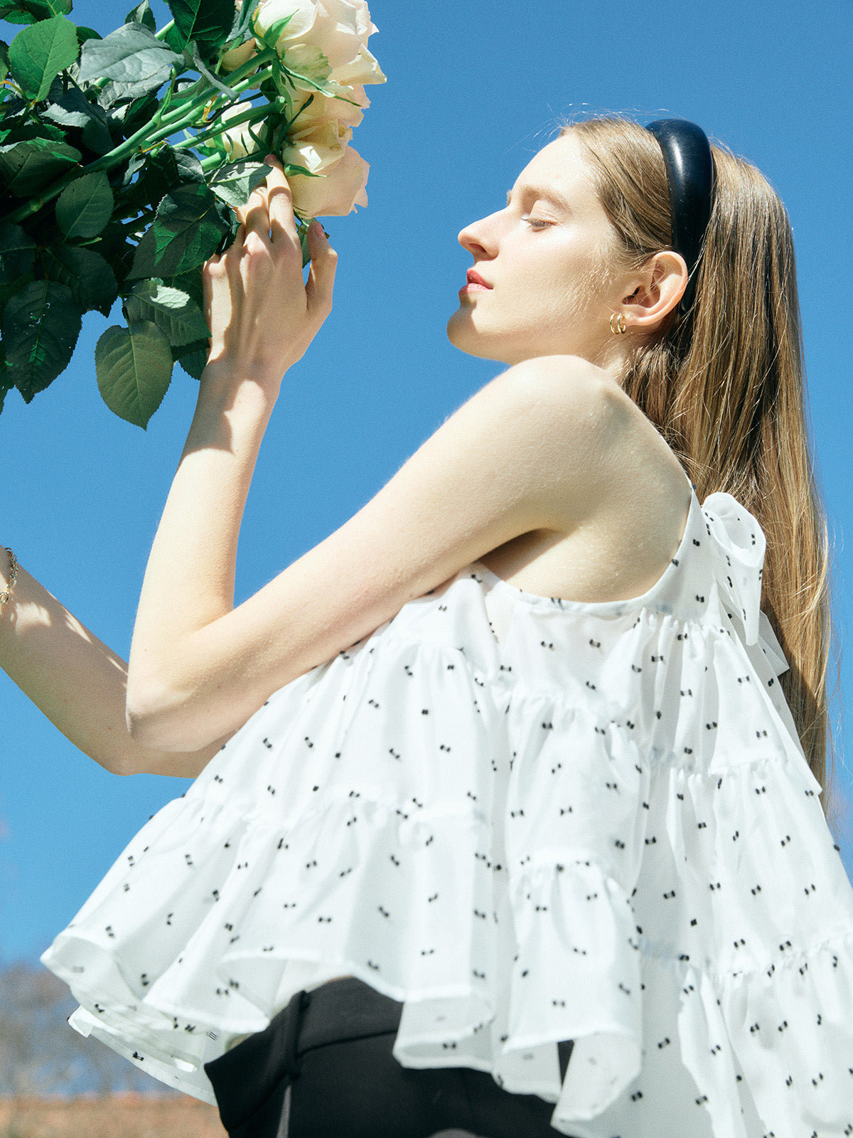 CAMILLE DOT JACQUARD TOP