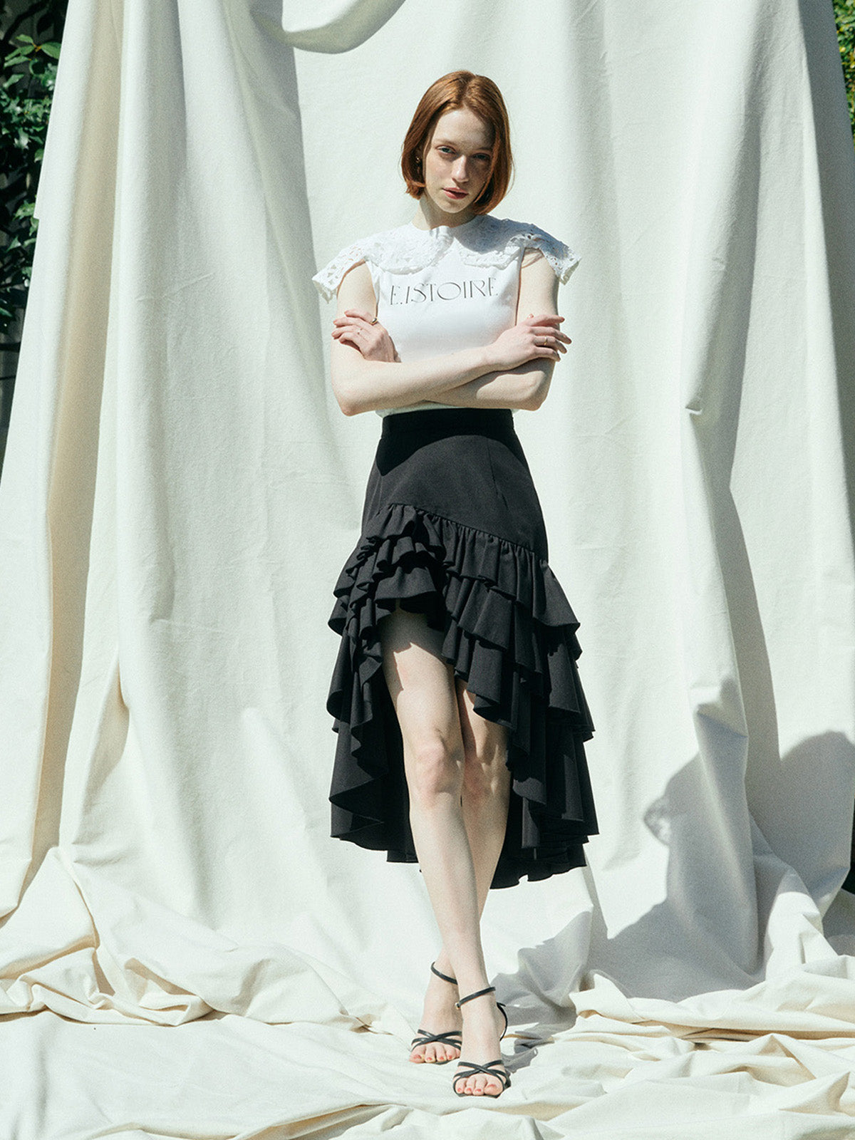 MODEL:175cm／COLOR:WHITE／SIZE:F