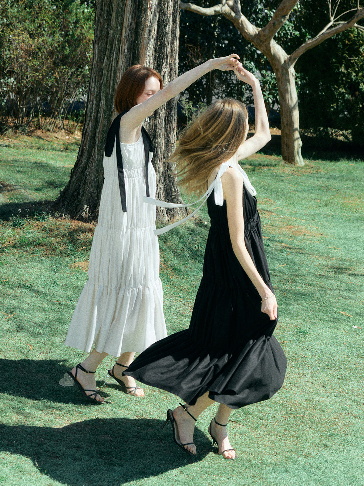 RIBBON SHOULDER CUT DRESS