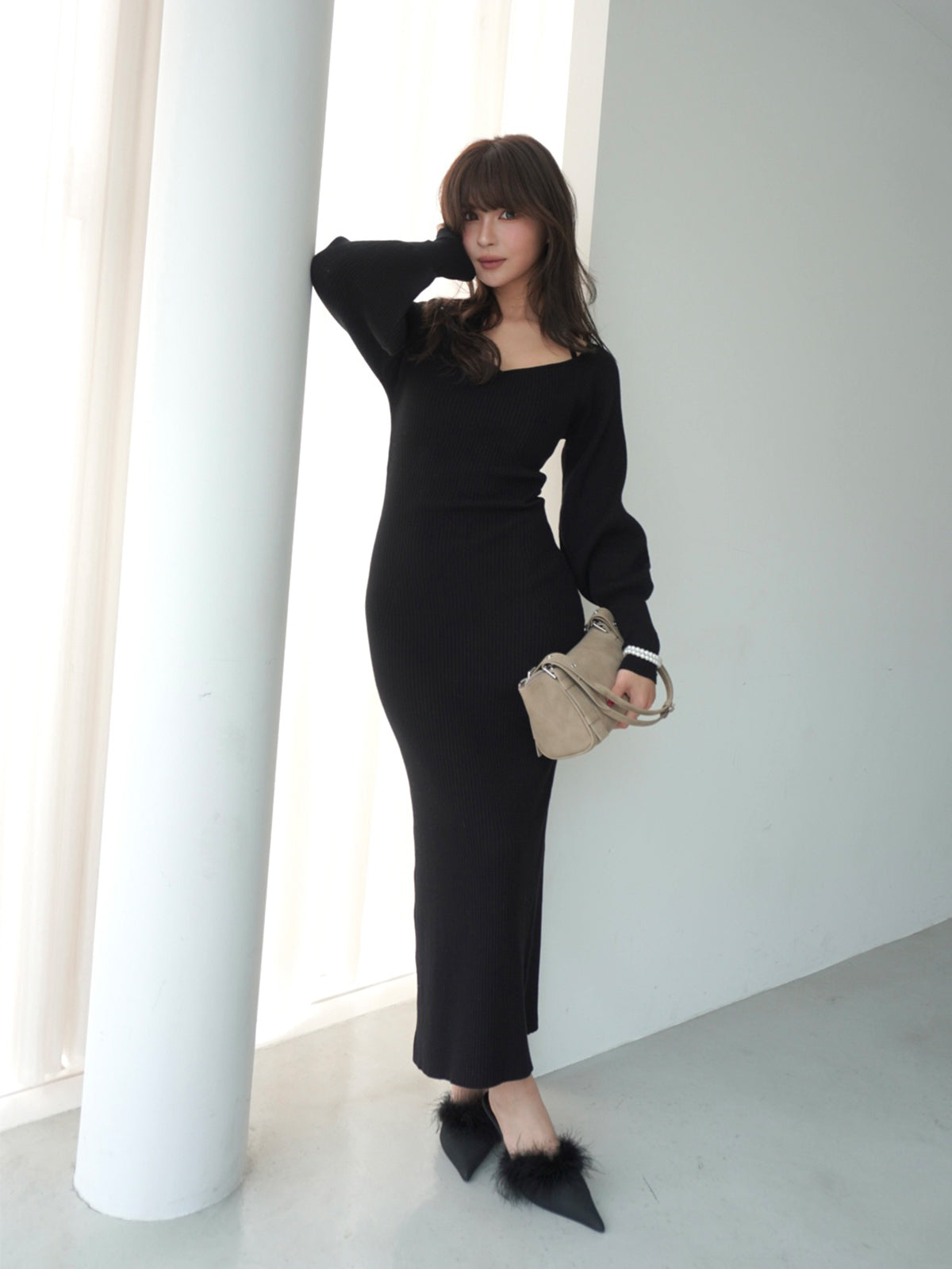 MODEL:169cm／COLOR:BLACK／SIZE:F