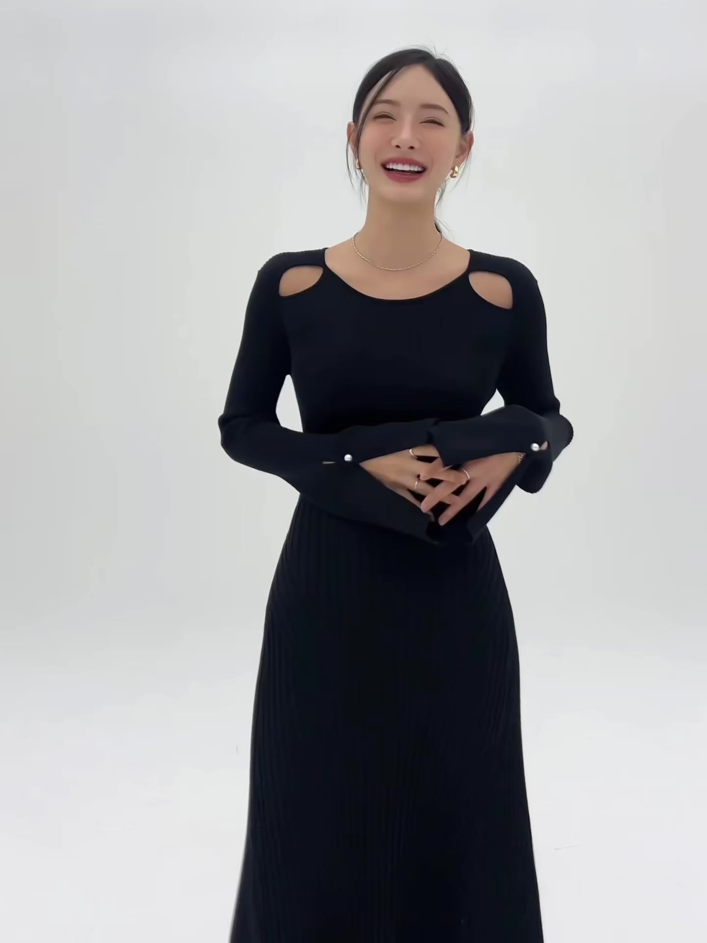 eimy istoire リブニットフレアワンピース ブラック エイミーイストワール EIMY ISTOIRE リブニットフレアワンピース