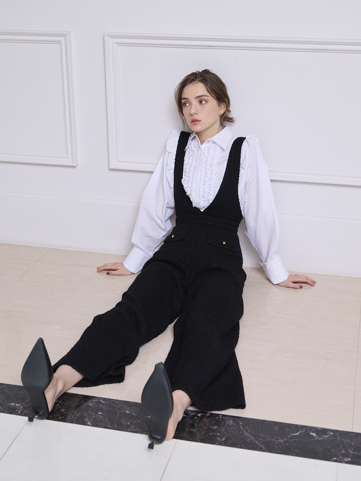 ラッフルデザインシャツ