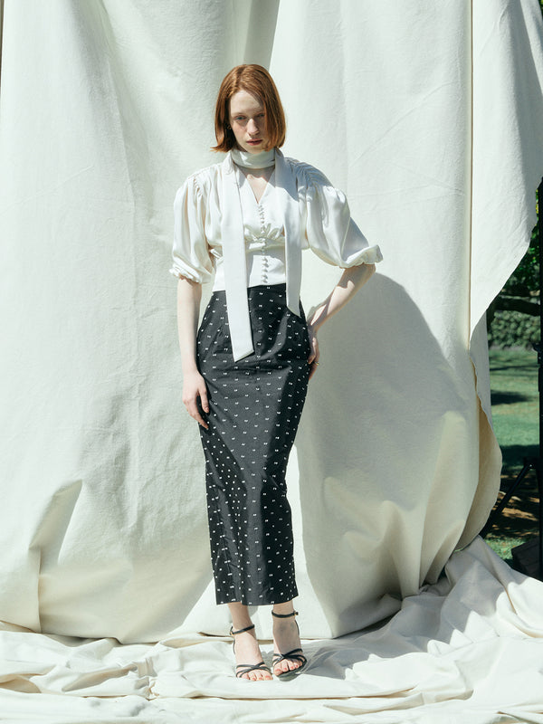 CAMILLE DOT JACQUARD SKIRT
