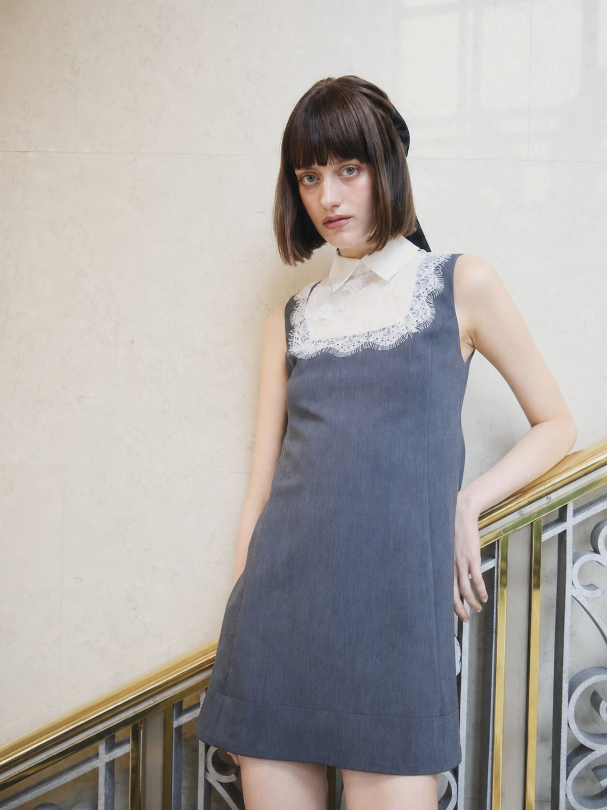 MODEL:177cm／COLOR:GREY／SIZE:36(S)