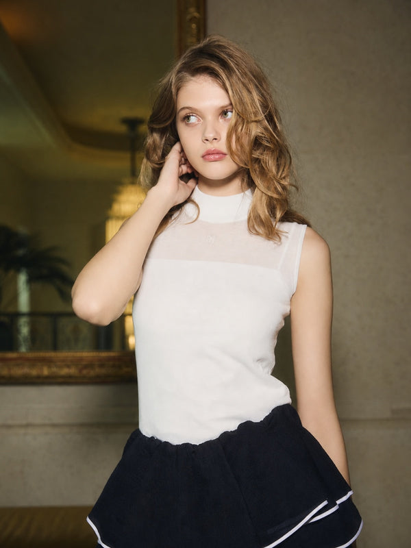 PAPILLON SHEER KNIT TOP