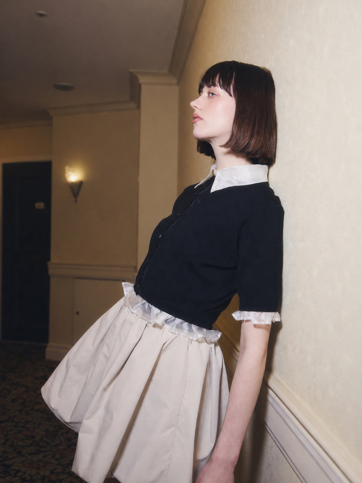 SIGN COLLAR CARDIGAN