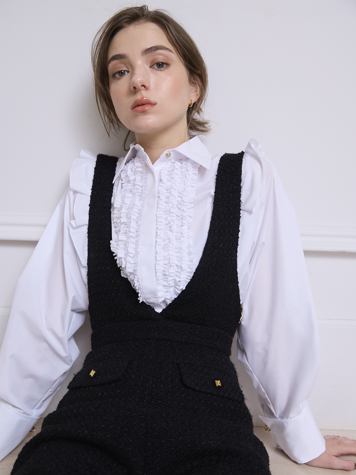 ラッフルデザインシャツ