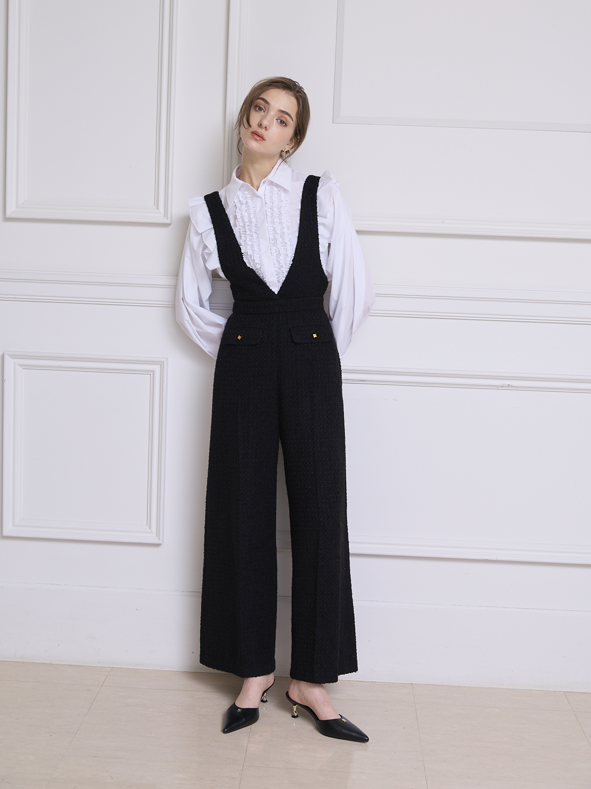 MODEL:175cm／COLOR:BLACK／SIZE:36