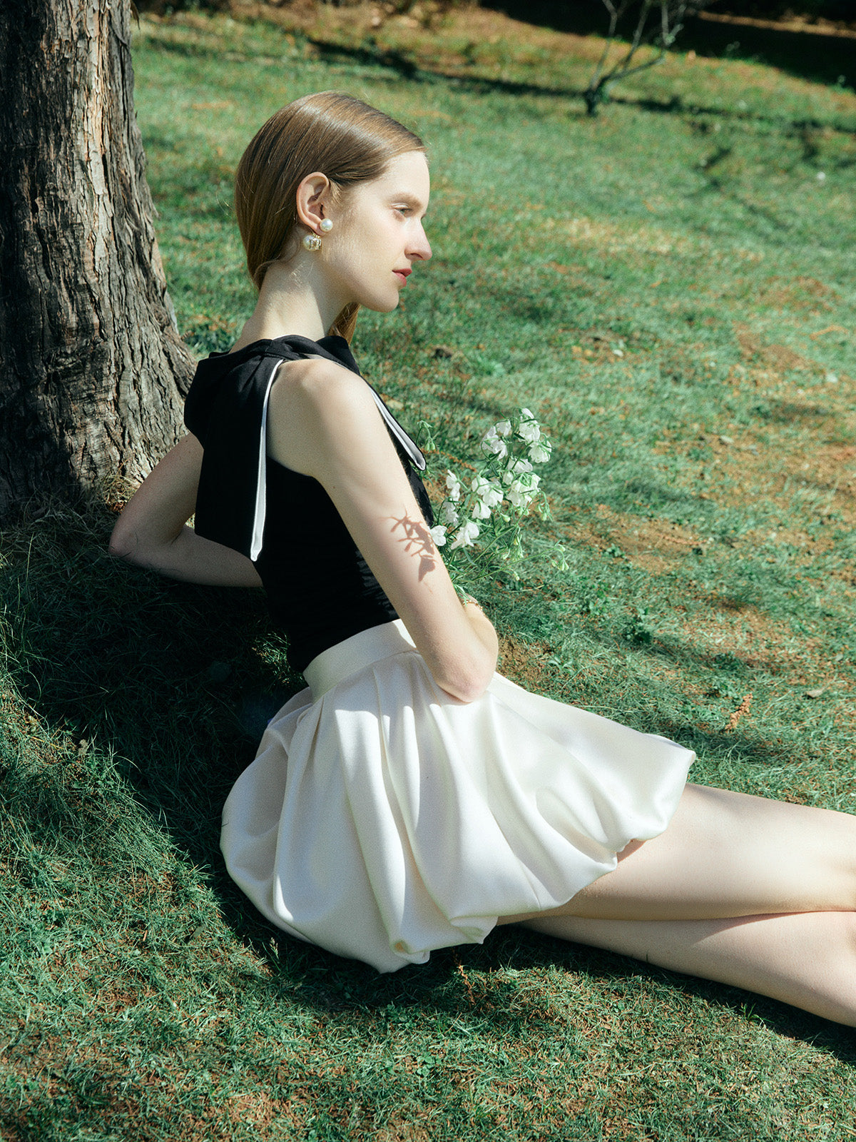 ASYMMETRY RIBBON TOPS