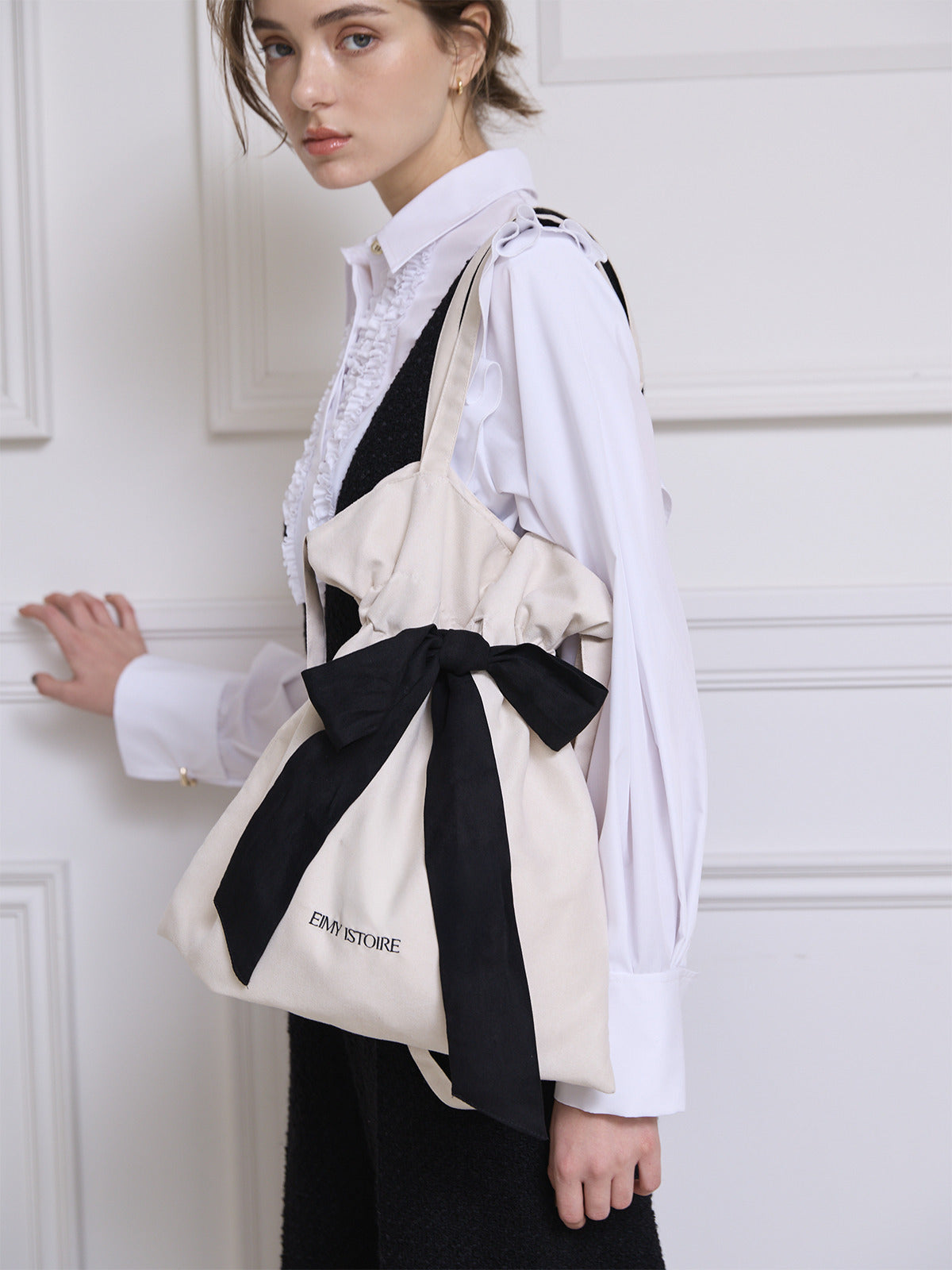eimy istoire♡即完売バックリボンドットチュールブラウス♡ホワイト EIMY ISTOIRE eimy istoire バックリボンドットチュールブラウス