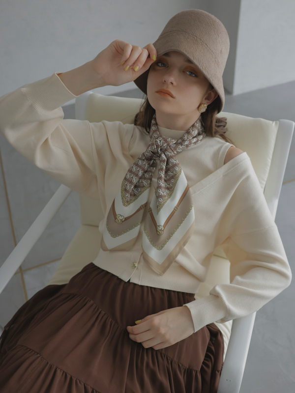 es scarf マルチウェイニットプルオーバー(F IVORY): トップス