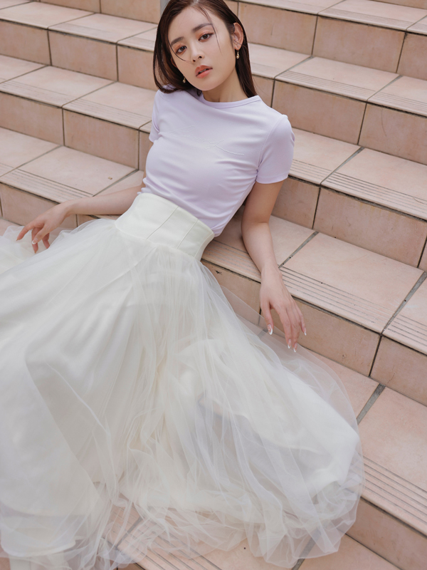 eimy istoire♡コルセットデザインチュールボリュームスカート