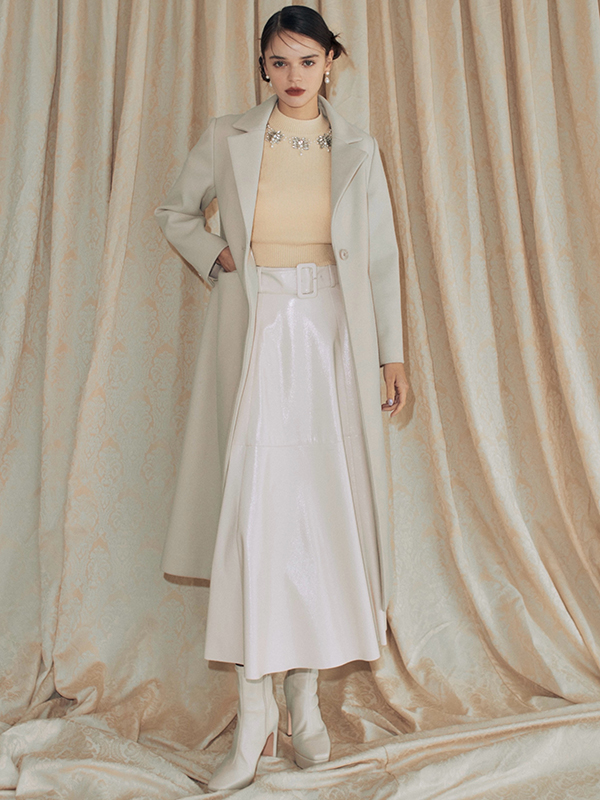 ロングスリムコート(XS IVORY): OUTER