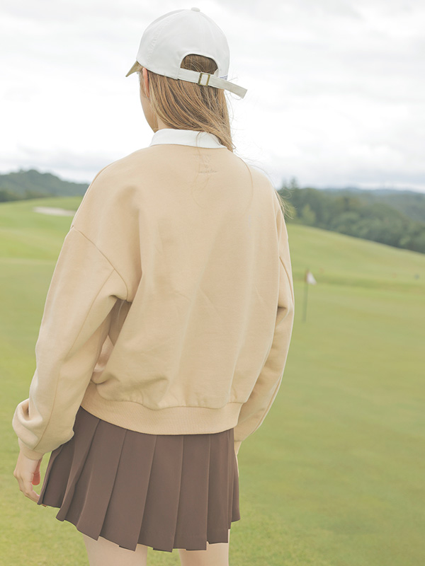 esサークルロゴスウェット(F BEIGE): EIMY GOLF