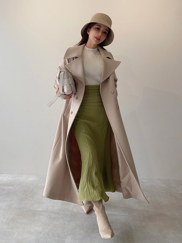 belted chester coat(S BEIGE): アウター