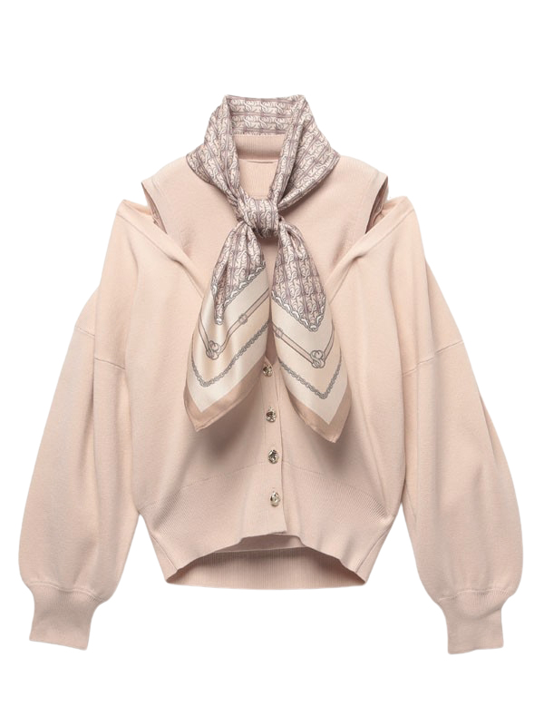 es scarf マルチウェイニットプルオーバー(F IVORY): トップス