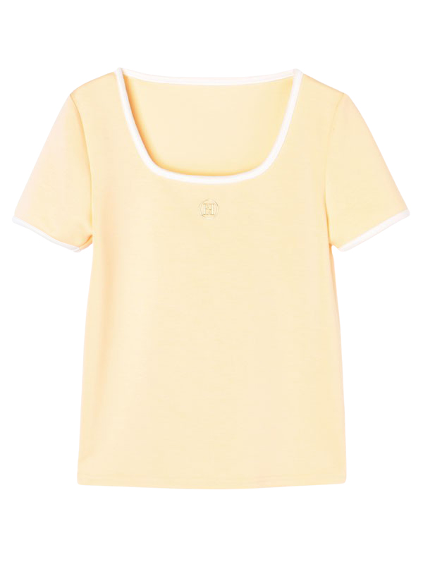 eimyモチーフロゴパイピングTシャツ(F WHITE): トップス