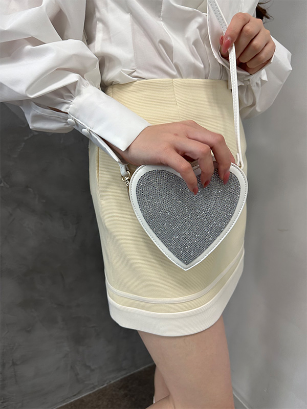 heart glitter mini bag(F WHITE): 雑貨・小物