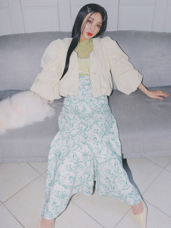 Camila flowerコルセットシームマーメイドスカート