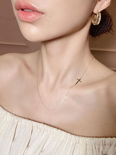 K10 crossed necklace(F GOLD): アクセサリー