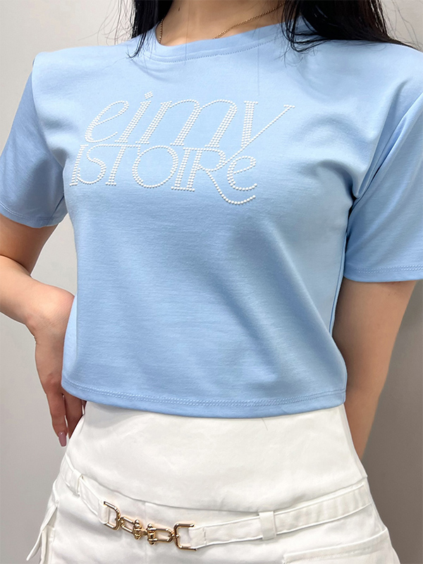 eimyパールロゴフィットＴシャツ(F WHITE): TOPS