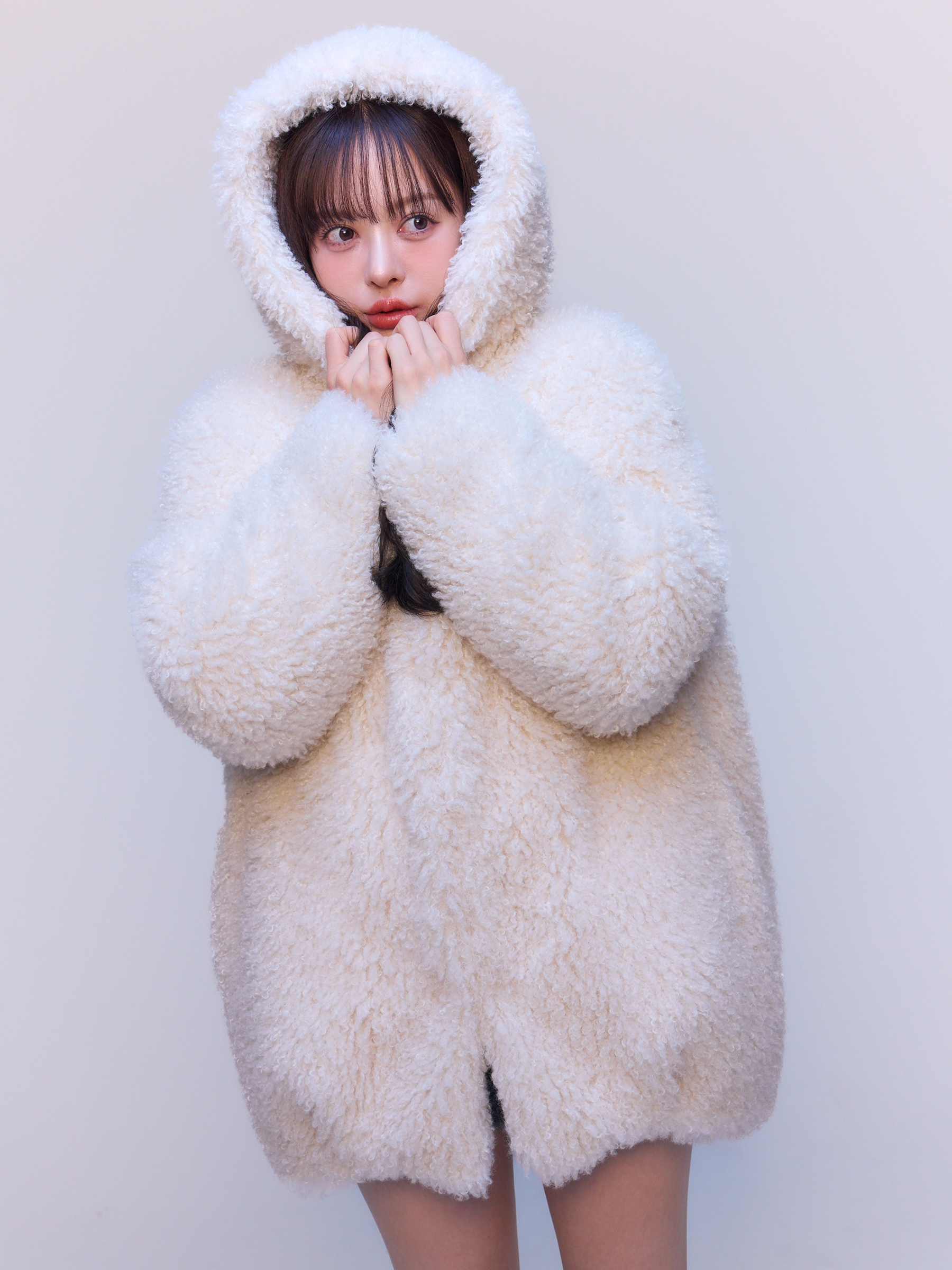 French poodle fur フードジャケット(F IVORY): OUTER